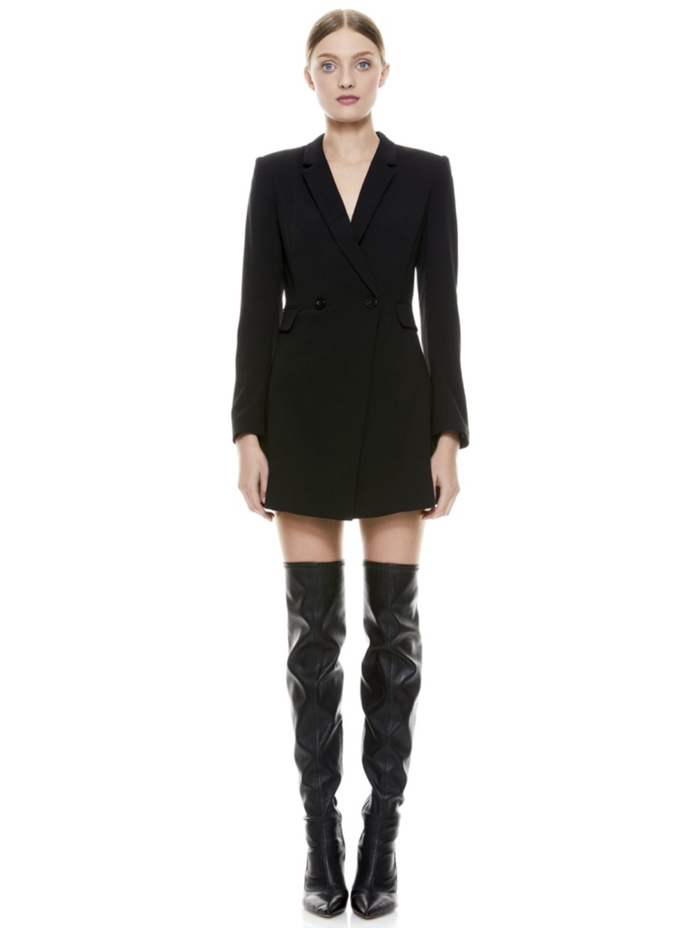 Alice + Olivia Black Double-Breasted Blazer Mini Dress